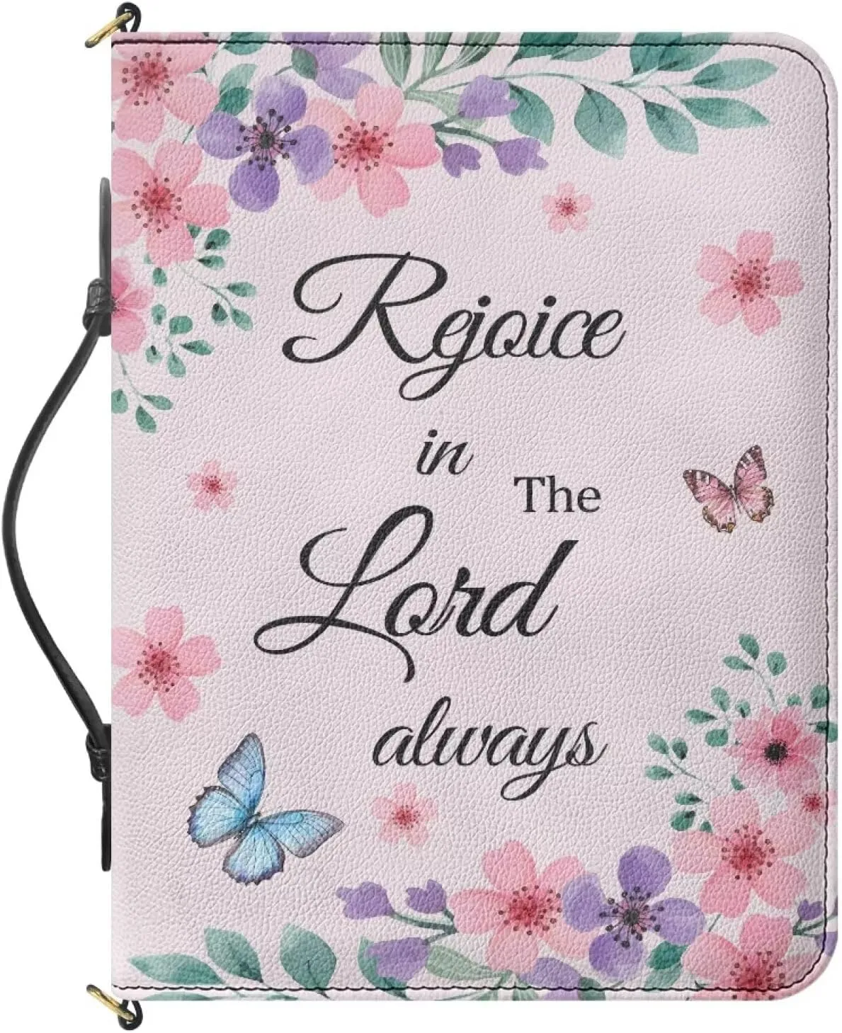 Women Men Bible Cover with Adjustable Strap Shoulder Strap Bag Bible Carrying Case for Church Services