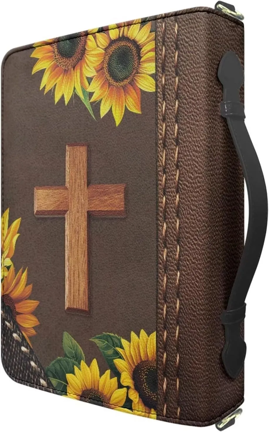 Women Men Bible Cover with Adjustable Strap Shoulder Strap Bag Bible Carrying Case for Church Services