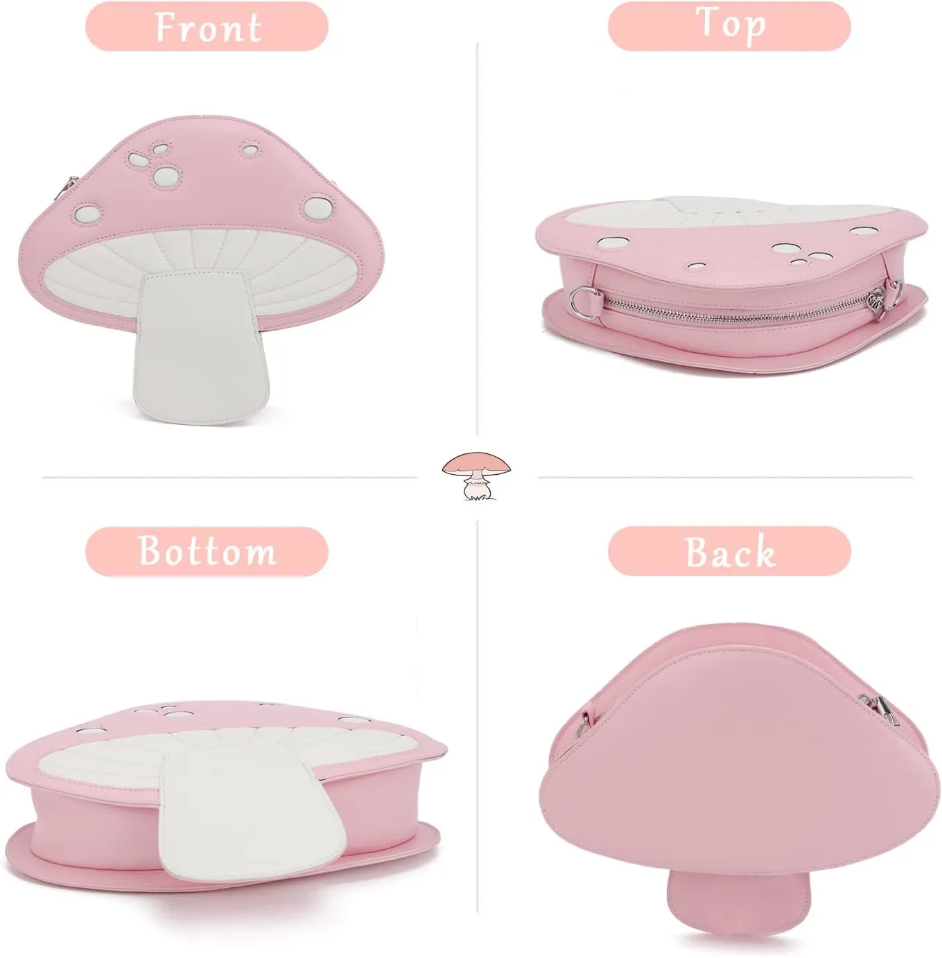 Women Unique Cute Mushroom Shaped Crossbody Purse Bags Small Lovely Shoulder Bags