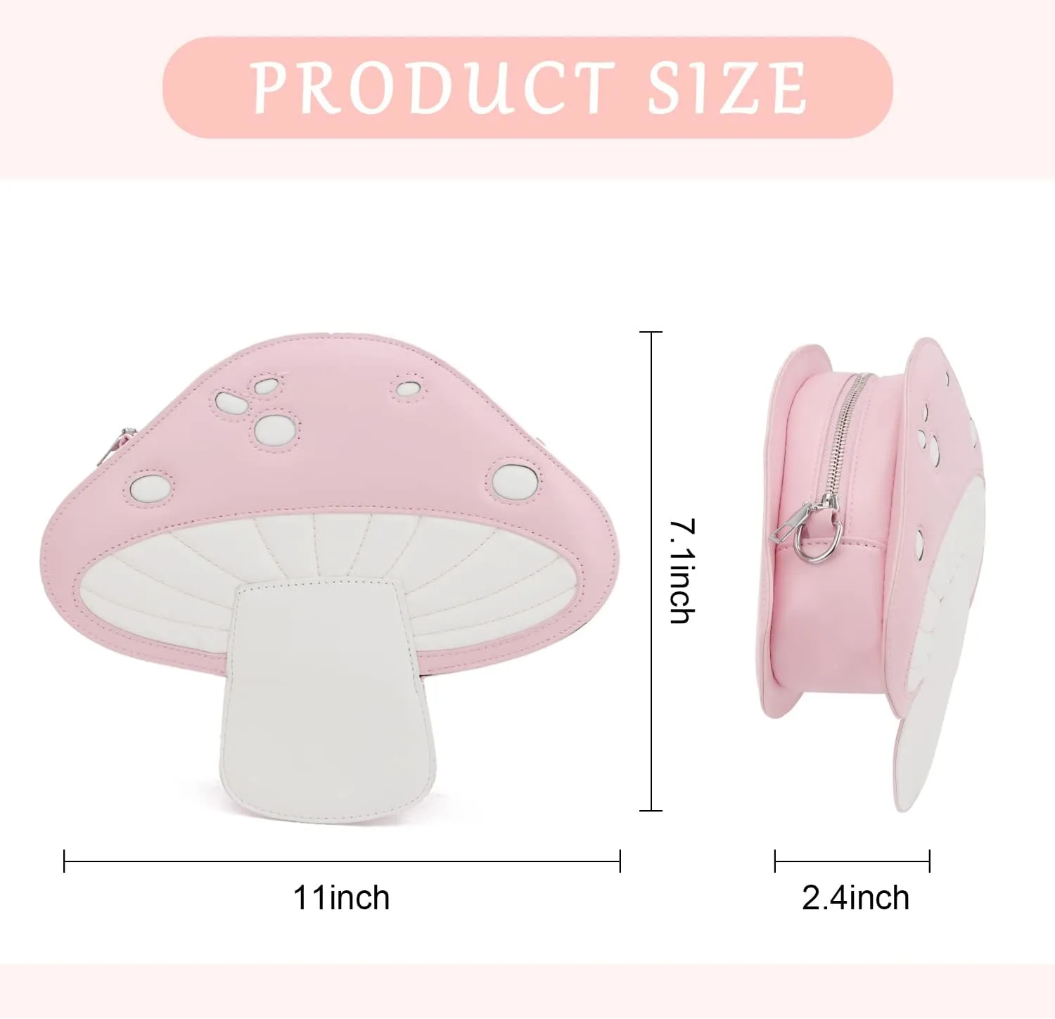 Women Unique Cute Mushroom Shaped Crossbody Purse Bags Small Lovely Shoulder Bags