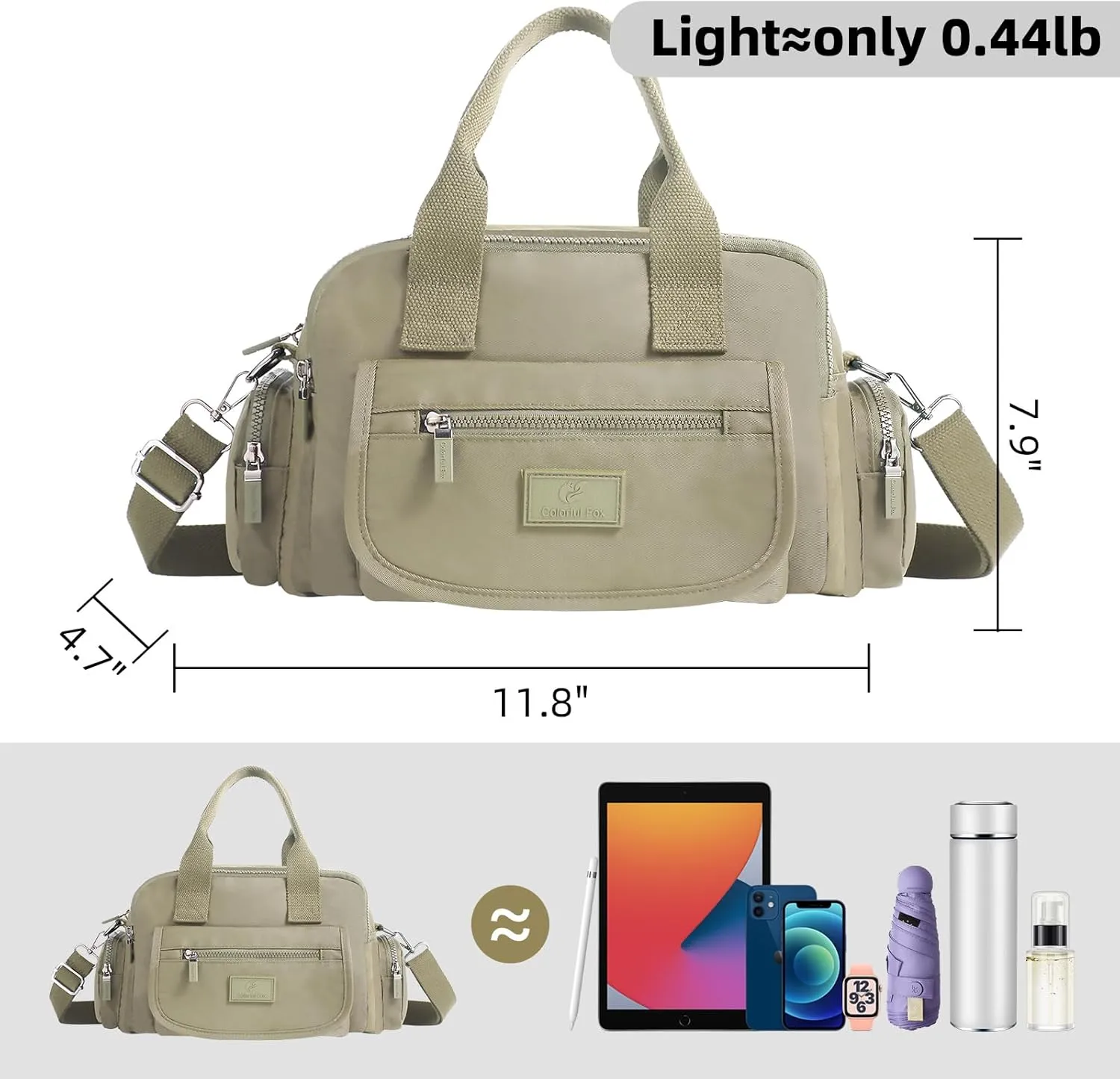 Women's Casual Shoulder Bag, Large Capacity Crossbody Bag, High-Density Nylon Waterproof Travel Wallet