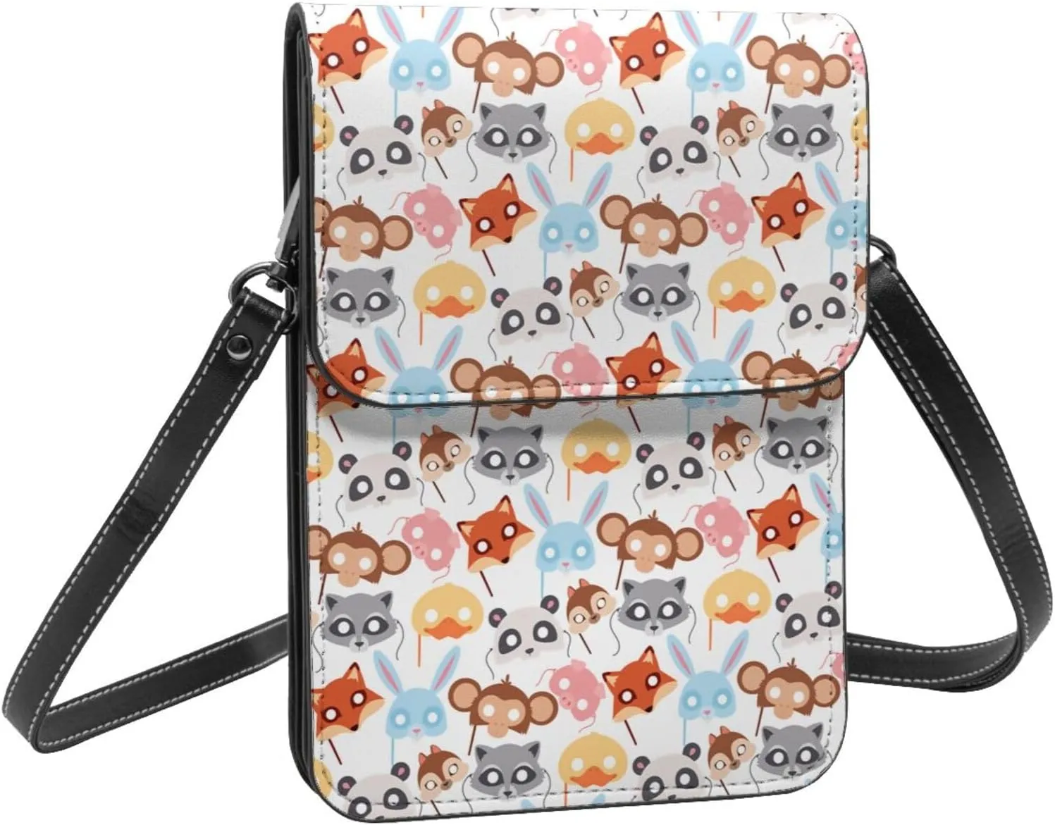 Womens Crossbody Bags Forest Animal Pattern Phone Bag Wallet Purses Adjustable Strap