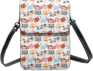 Womens Crossbody Bags Forest Animal Pattern Phone Bag Wallet Purses Adjustable Strap