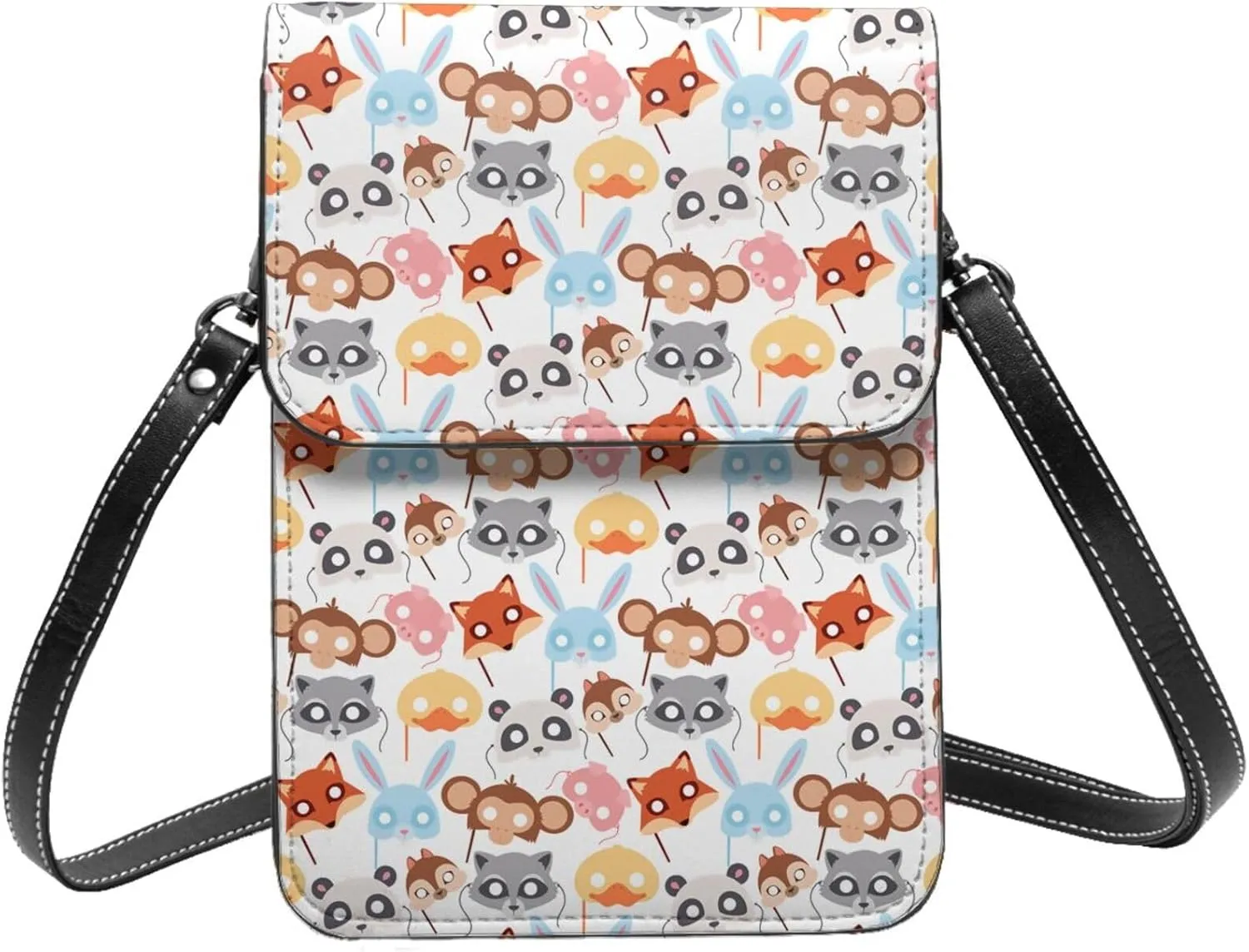 Womens Crossbody Bags Forest Animal Pattern Phone Bag Wallet Purses Adjustable Strap