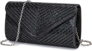 Women's Evening Handbags Envelope Clutch Purses Ladies Crossbody Bags Rhinestone Wedding Bag Shoulder Bag for Women