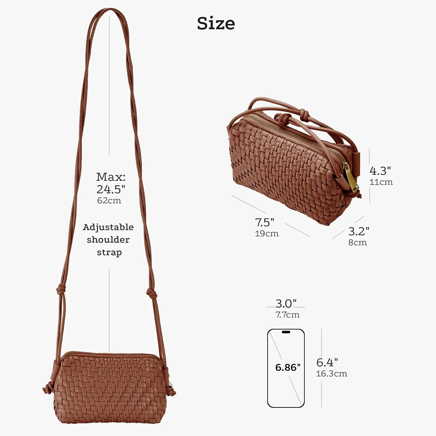 Woven Crossbody Bag for Women Small Woven Purse Vegan Leather Handbag Braided Purse Small Crossbody Bag