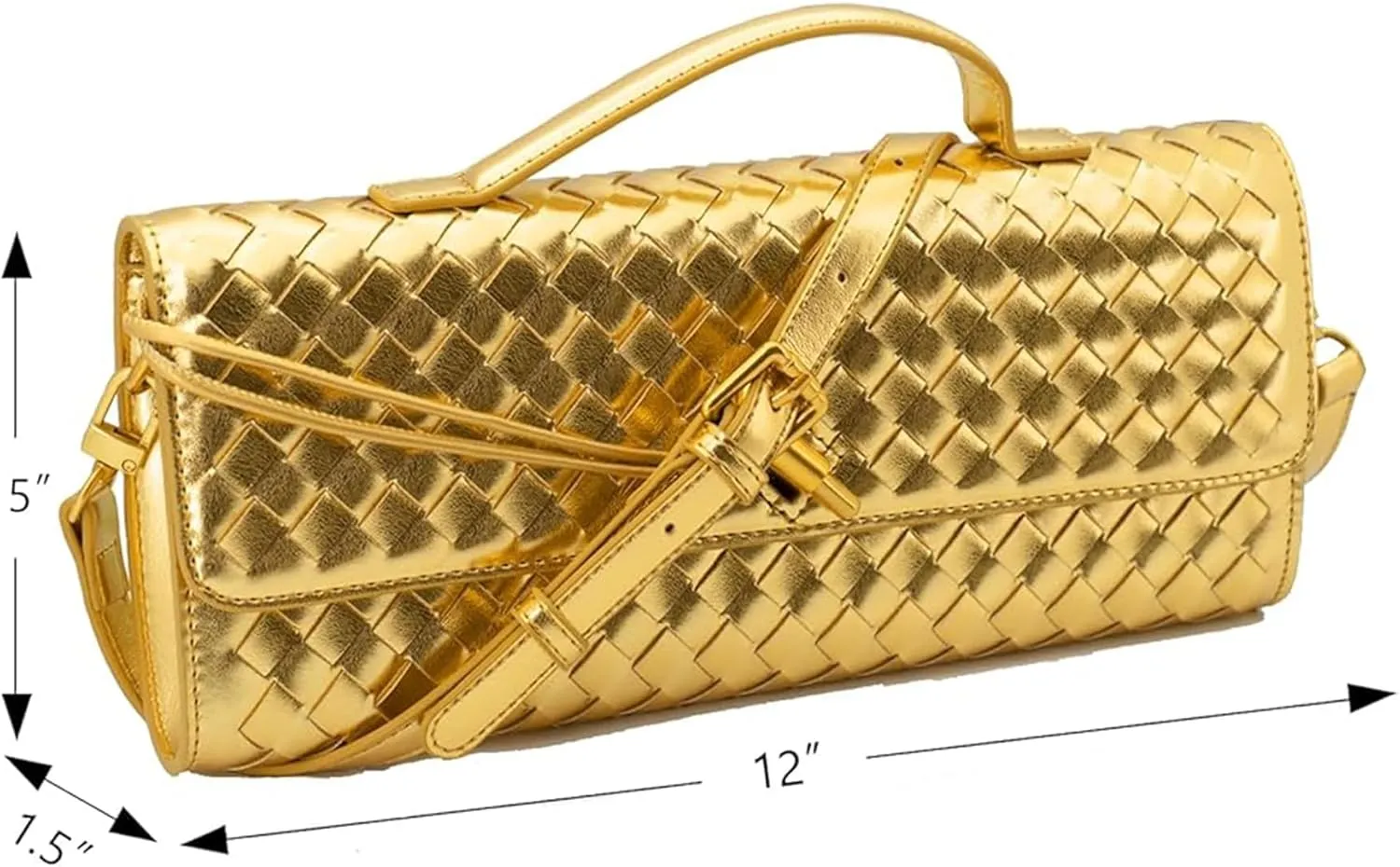 Woven Evening Clutch Purses Shoulder Handbag Crossbody Bags with Adjustable Shoulder Strap Trendy Handmade