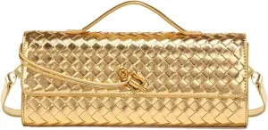 Woven Evening Clutch Purses Shoulder Handbag Crossbody Bags with Adjustable Shoulder Strap Trendy Handmade