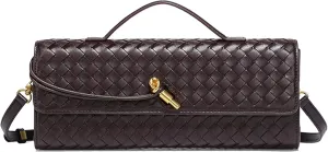 Woven Evening Clutch Purses Shoulder Handbag Crossbody Bags with Adjustable Shoulder Strap Trendy Handmade