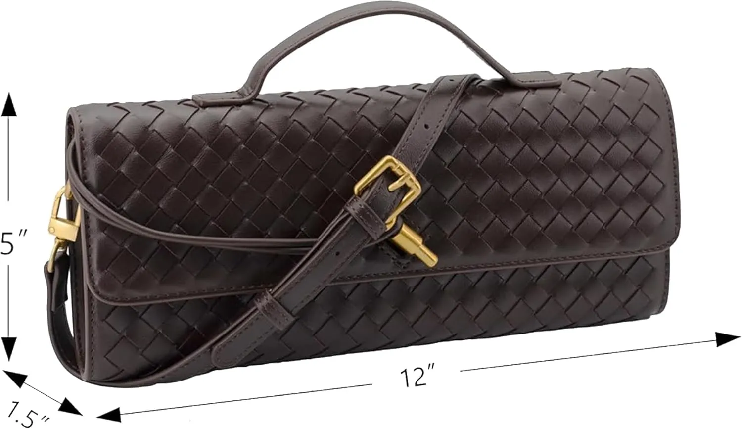 Woven Evening Clutch Purses Shoulder Handbag Crossbody Bags with Adjustable Shoulder Strap Trendy Handmade
