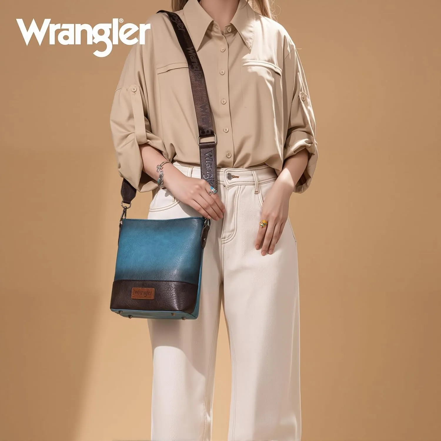 Wrangler Crossbody Purses for Women Two Tone Crossbody Bags Women Purses and Handbags