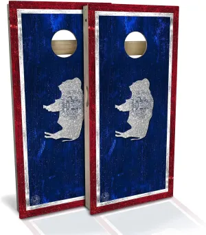 Wyoming Flag Cornhole Boards - Choose Your Options - Includes 2 Boards, 8 Bags and More