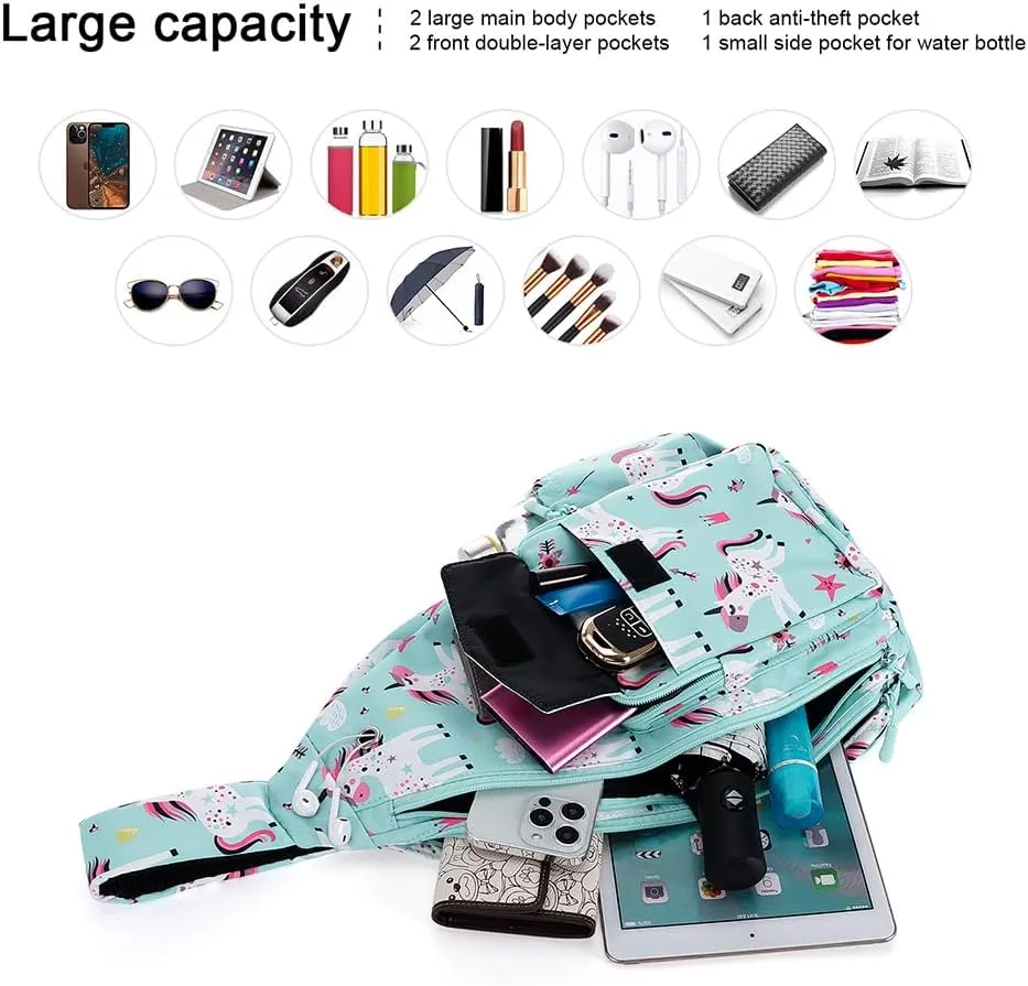 XEYOU Women's Sling Crossbody bag Casual Daypack Outdoor Travel Hiking Backpack for Cycling Walking Dog Hiking
