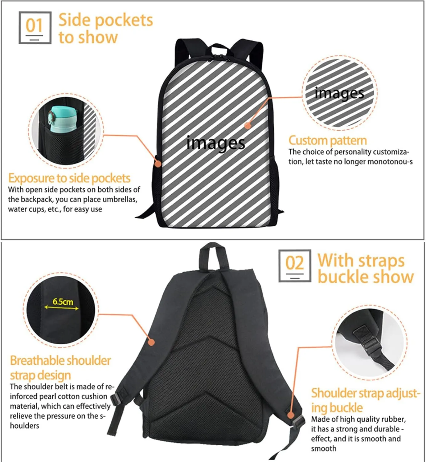 Xpyiqun 3 pcs School Bag Set Lizards Backpack Purse for Elementary School Boys Bookbag Middle High Schoolbag Bookbag with Crossbody Bag Pencil Case Junior Students Knapsack for Daycare