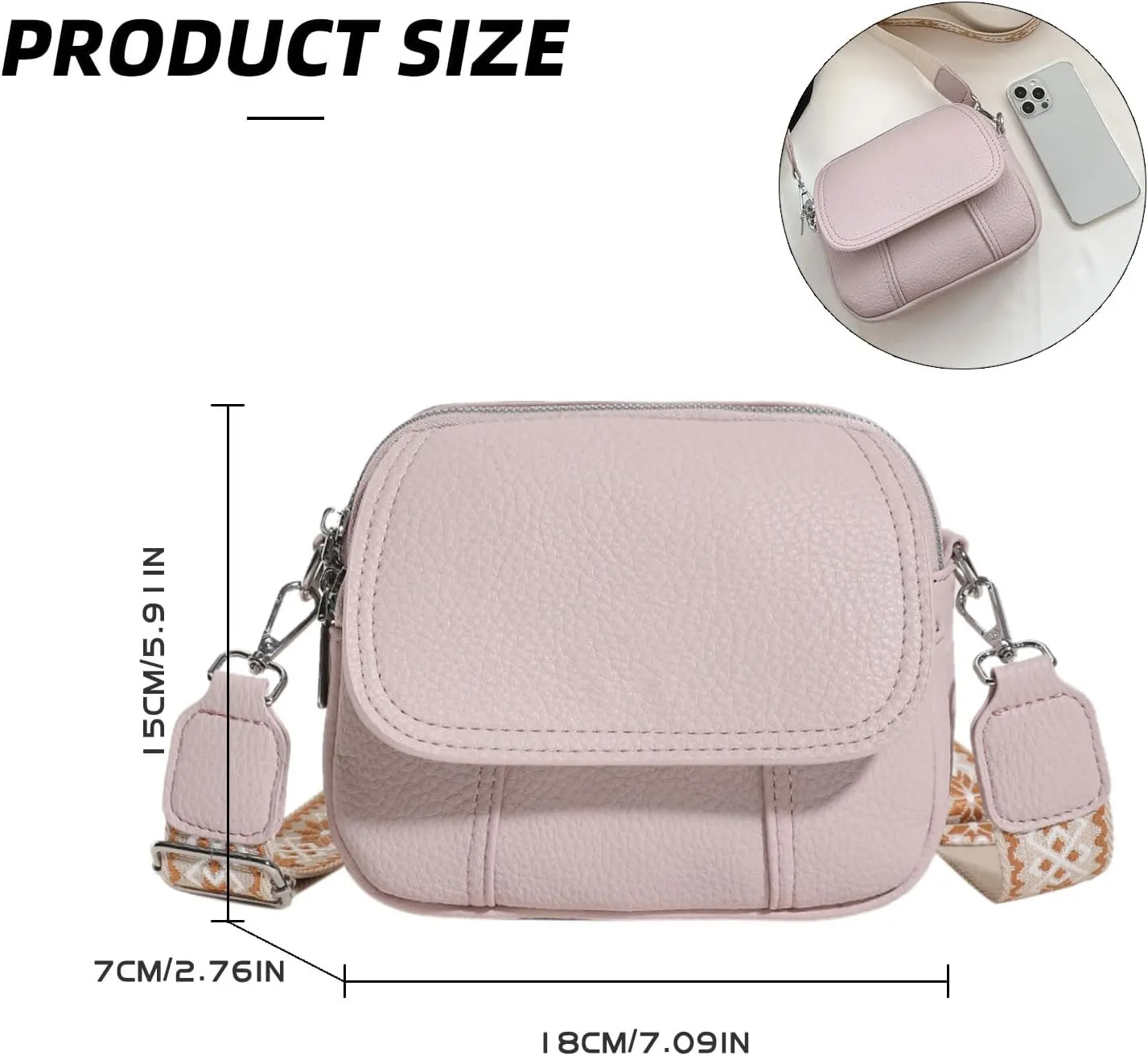 Yaopeing Crossbody Handbag,Fashion Small Leather Shoulder Handbags for Women