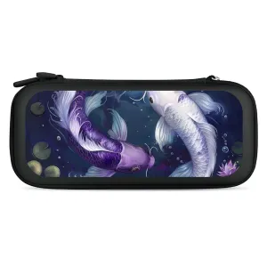Yin And Yang Japanese Fish EVA Carrying Case Compatible for Switch Hard Shell Cute Protective Game Bag Black-style