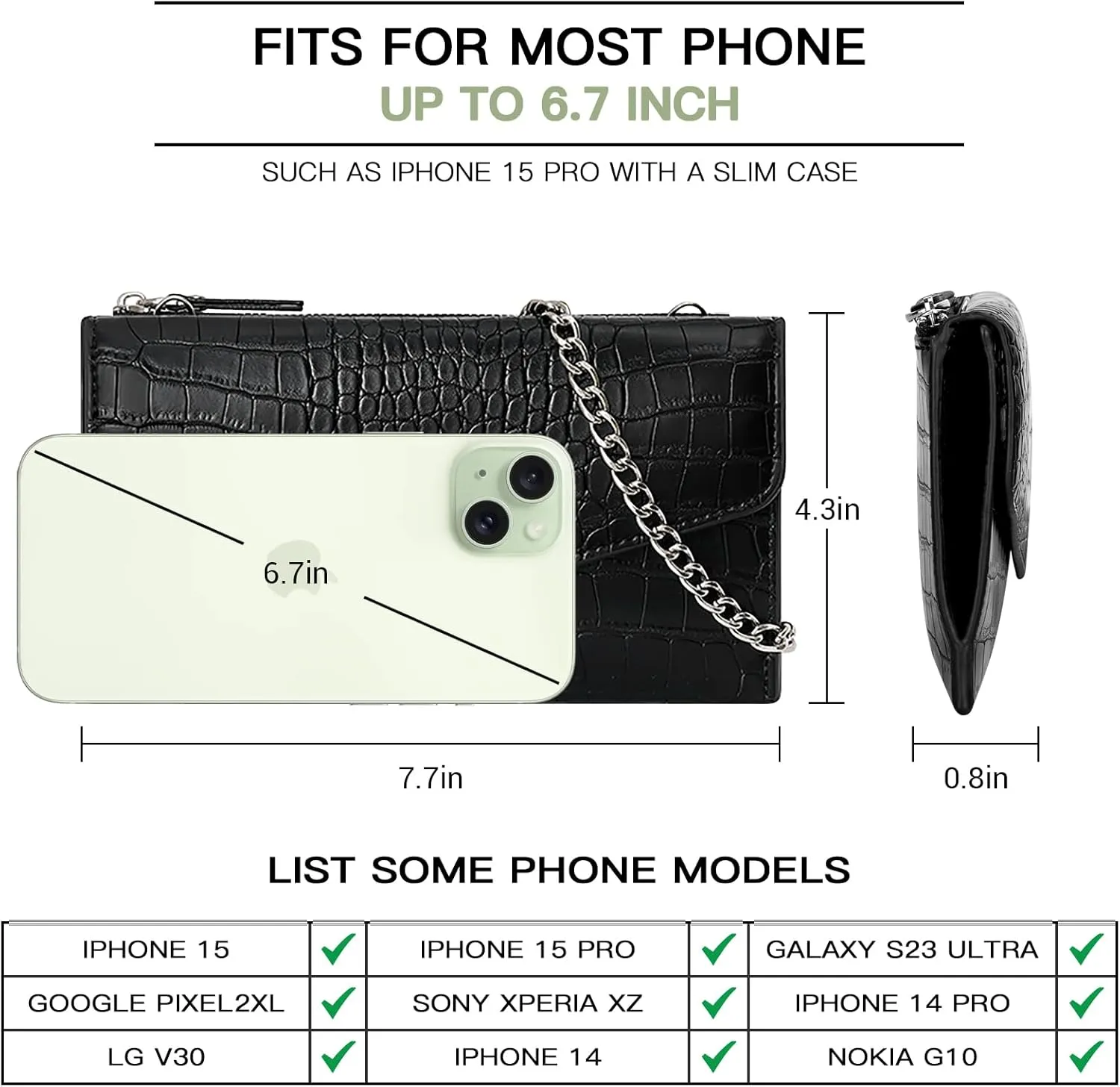 YINHEXI Crossbody Clutch Purses Bags for Women, Small Crossbody Cell Phone Holder Purse, PU Leather Clutch Wallet for Women