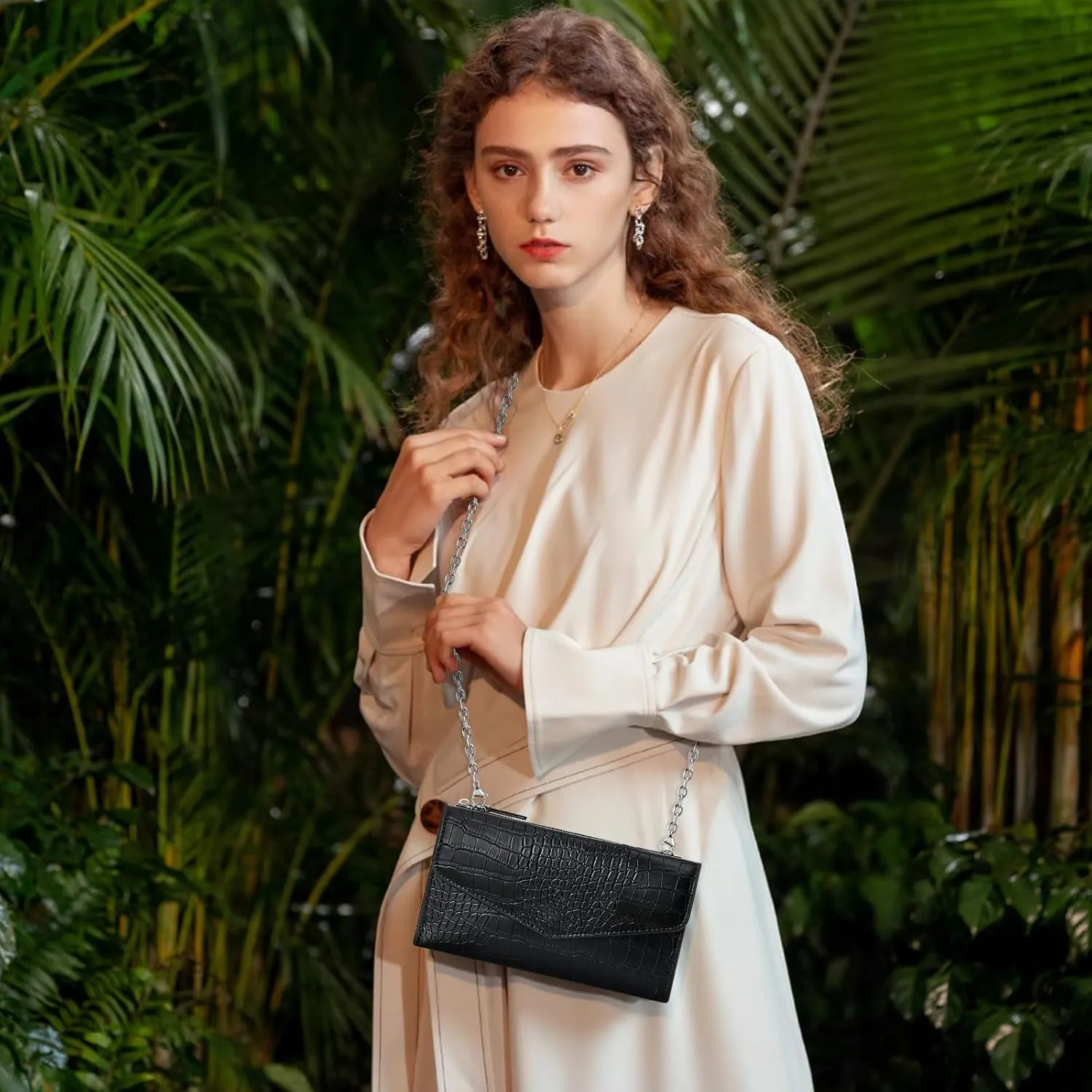 YINHEXI Crossbody Clutch Purses Bags for Women, Small Crossbody Cell Phone Holder Purse, PU Leather Clutch Wallet for Women