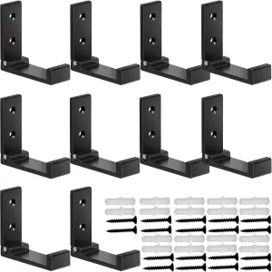 ZEYU Folding Coat Hooks, 10Pcs Wall Hooks for Hanging Coat Towel Hooks Hardware Heavy Duty Aluminum Alloy Headphone Holder Hooks No Rust Wall Mounted with Screws for Bags Fitness Equipment