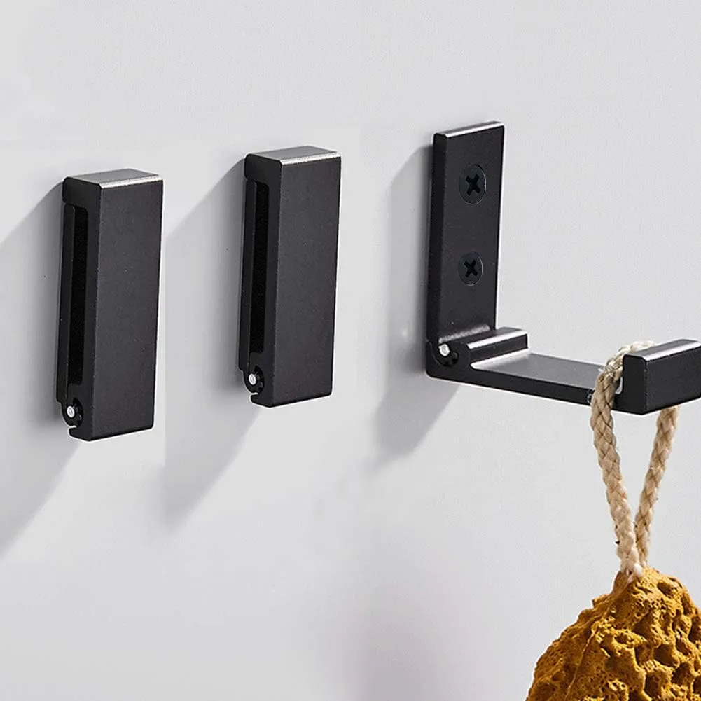 ZEYU Folding Coat Hooks, 10Pcs Wall Hooks for Hanging Coat Towel Hooks Hardware Heavy Duty Aluminum Alloy Headphone Holder Hooks No Rust Wall Mounted with Screws for Bags Fitness Equipment