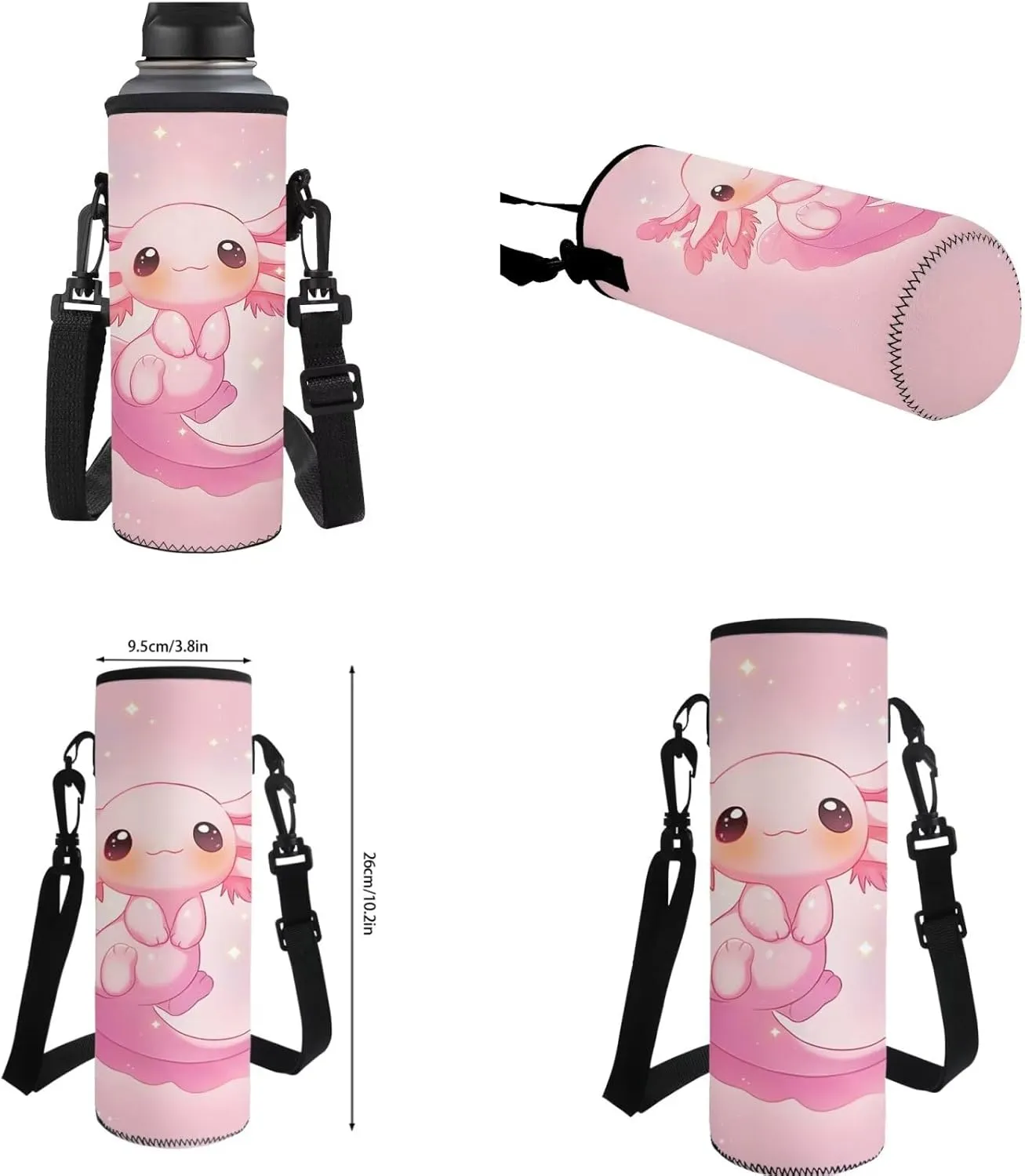 ZFRXIGN Girls Backpack 10-12 Years Old Axolotl Bookbag with Lunch Bag Set Crossbody Bags Pink Schoolbag Pencil Case Kindergarten Elementary School Bag Cap Sleeve