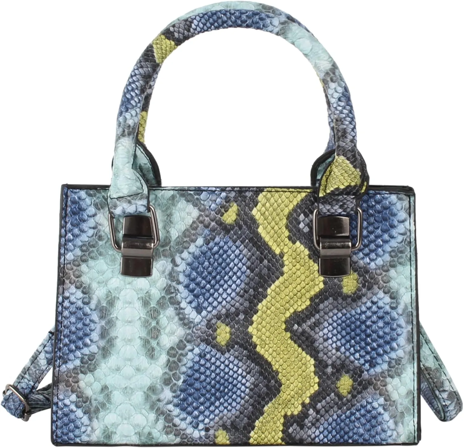 ZLM BAG US Women Mini Top Handle Bag Snakeskin Print Leather Crossbody Shoulder Bag Zipper Satchel Purse